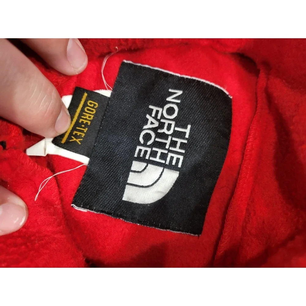 VTG 90s The North Face XXL TNF Gore Windstoper RED Black Zip Fleece‎ Jacket Mens